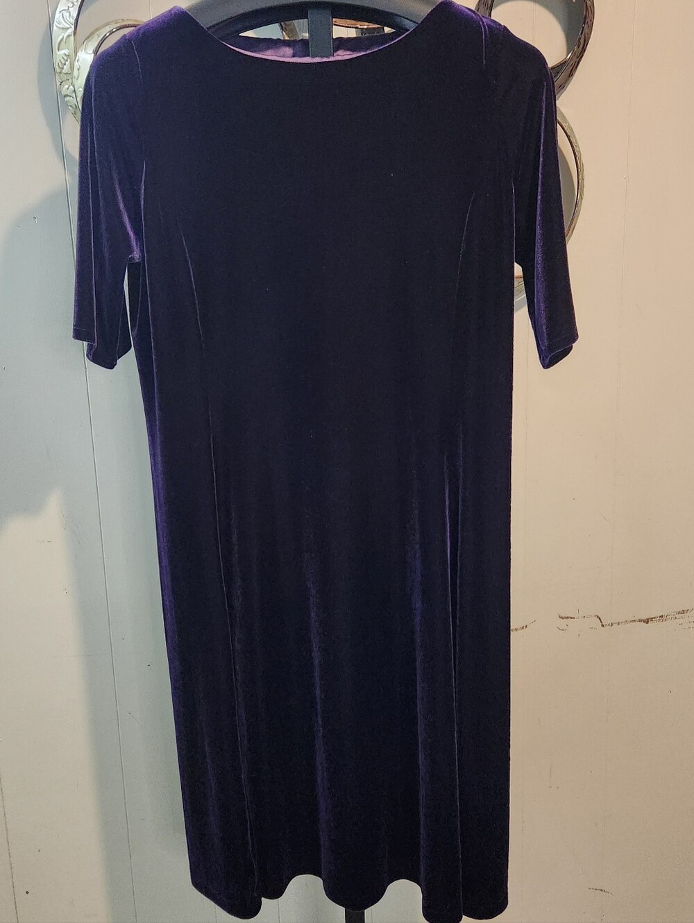 LANDS' END Purple Velveteen Dress